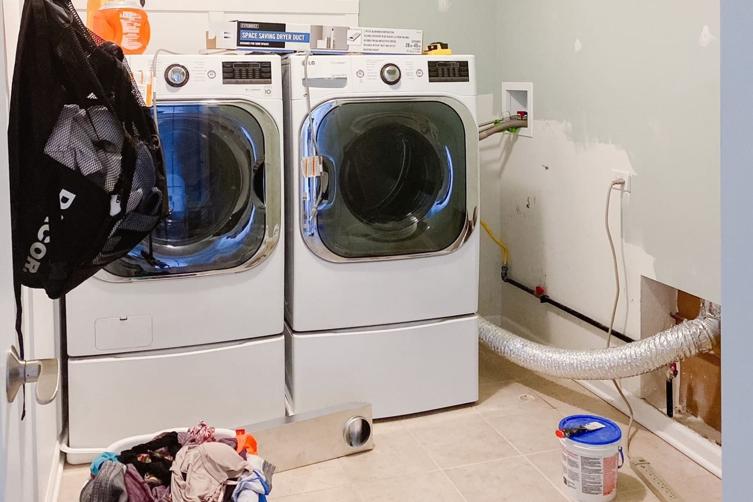 Pink Laundry Room Redo Before and After photos Apartment Therapy